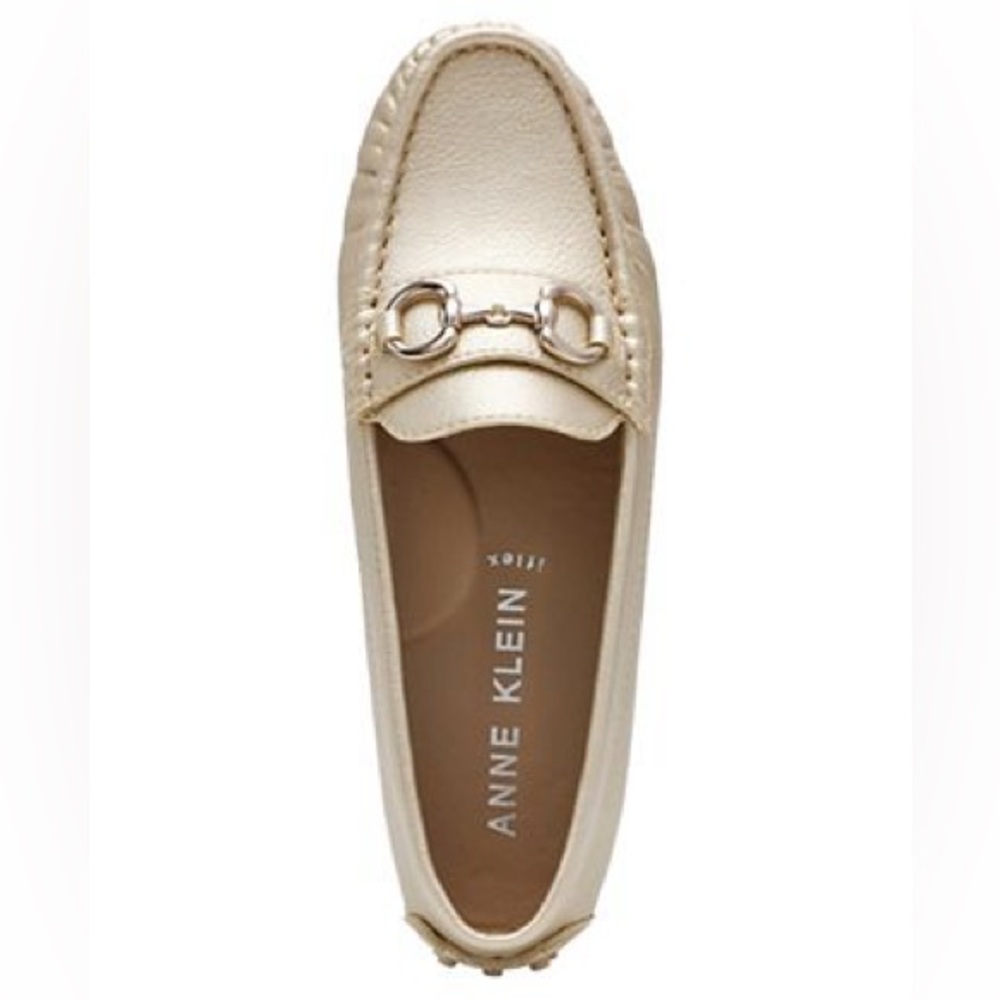 Anne Klein Metallic Gold Chrystie Moccasin flats